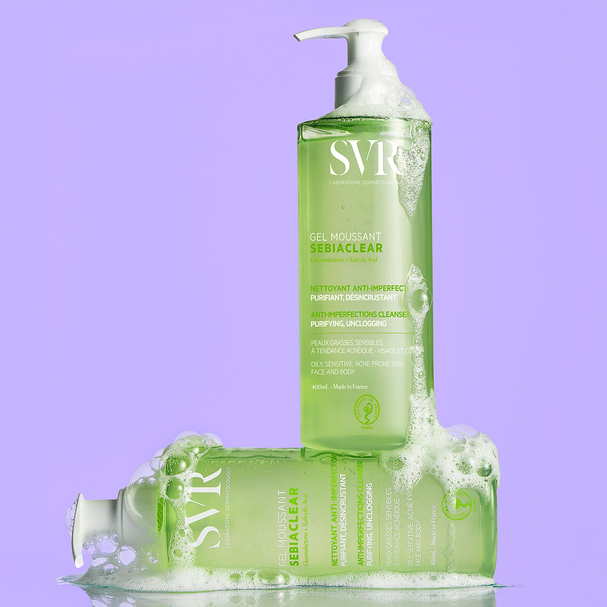 svr-sebiaclear-gel-moussant-detergente-senza-sapone-viso-e-corpo-per-pelle-grass image 2