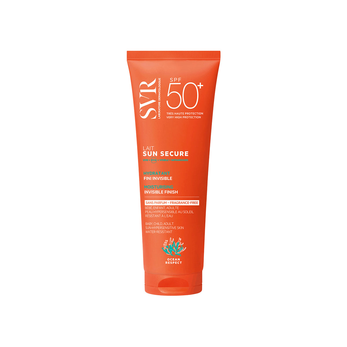 svr-sun-secure-lait-spf50-senza-profumo-latte-solare-viso-e-corpo-biodegradabile image 5